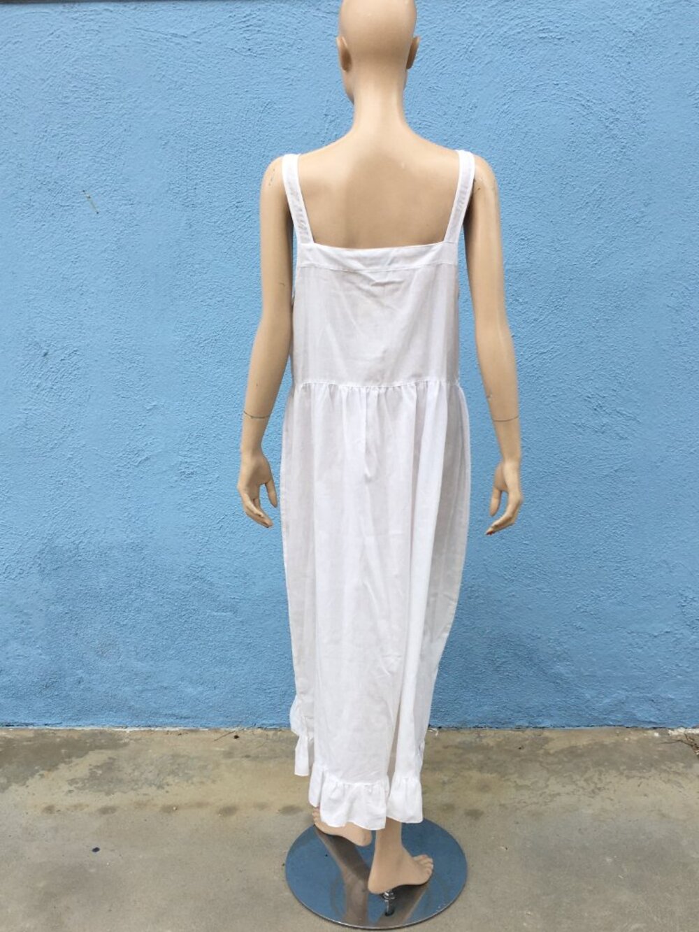 NWT Laura Ashley White Romantic Gown Nightgown Lace Sleeveless sz L Cottagecore - Picture 5 of 10